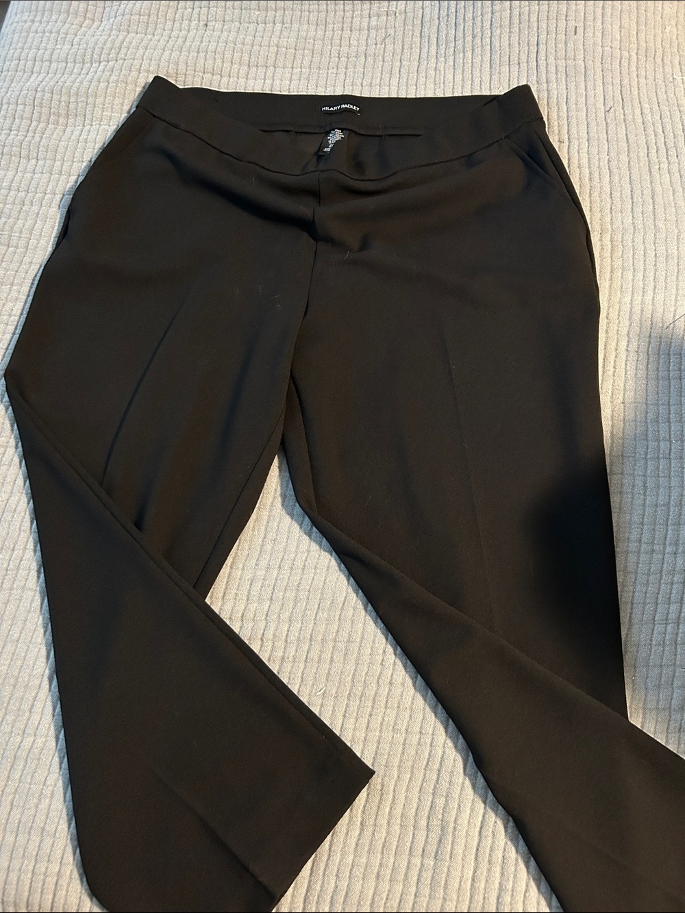 Hilary Radley Black Straight-Leg Dress Trousers
